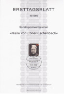 Germany Deutschland 1980-19 ETB ERSTTAGSBLATT "Marie Von Ebner-Eschenbach", Austrian Writer, First Day Sheet, Bonn - 1974-1980