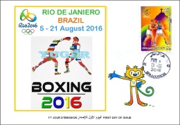 ALGERIE ALGERIA 2016 - FDC Olympic Games Rio 2016 Boxing Boxe Olympische Spiele Olímpicos Olympics - Eté 2016: Rio De Janeiro