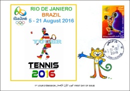 ALGERIE ALGERIA 2016 - FDC Olympic Games Rio 2016 Tennis Olympische Spiele Olímpicos Olympics - Verano 2016: Rio De Janeiro
