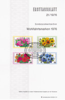 Germany Deutschland 1976-21 Wohlfahrtsmarke Wohlfahrtsmarken, Flower Flowers Flora Blume Blumen, Bonn - 1974-1980