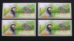 Israel ATM 103/4 Satz Je 4 Werte **/mnh, Halsbandfrankolin, Chukarhuhn, Arabisches Sandhuhn - Viñetas De Franqueo (Frama)