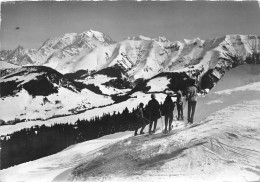 74-MEGEVE-  DEPART DES PISTE DE ROCHEBRUNE ET LE MONT BLANC - Megève