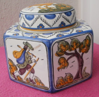 Pot Couvert / Bonbonnière / Sucrier à 6 Faces, En Porcelaine De Hongrie - Altri & Non Classificati