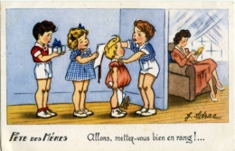 Fête Des Mère "allons Mettez Vous Bien En Rang !! Illus J Idrac - Janser