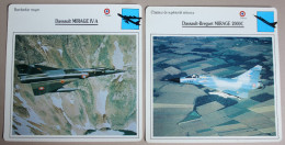 2 Fiche Aviation Dassault Mirage IV A 2000 C Bombardier Chasseur Armée Française - Luchtvaart