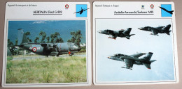 2 Fiche Aviation Italie Aeritalia Aermacchi G-222 Embraer AMX Armée Militaria - Luchtvaart