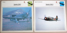 2 Fiche Aviation URSS WWII Yakovlev YAK 23 Polikarpov I 15 Chasseur Armée Militaria - Luchtvaart