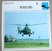 Fiche Aviation URSS Hélicoptère Combat MIL MI 24 HIND Armée Militaria - Luchtvaart