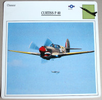 Fiche Aviation USA Curtiss P 40 Armée Militaria - Luchtvaart