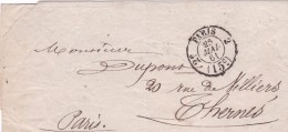 Paris Oblitérations - Lettre - Manual Postmarks