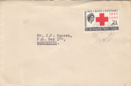 RED CROSS CENTENARY, QUEEN ELISABETH 2ND, STAMP ON COVER, 1963, BECHUANALAND - 1885-1964 Bechuanaland Protectorate