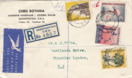 CHURCH, FLAMINGO, TREE, STAMPS ON REGISTERED COVER, 1963, SOUTH AFRICA - Ohne Zuordnung