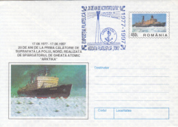 POLAR ICEBREAKER, ARKTIKA ATOM ICEBREAKER, LIGHTHOUSE SPECIAL POSTMARK, COVER STATIONERY, ENTIER POSTAL, 1997, ROMANIA - Polar Ships & Icebreakers