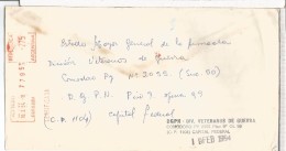 ARGENTINA CC CORREO OFICIAL NAVAL FRANQUEO MECANICO VILLA DOLORES VETERANOS DE GUERRA - Service