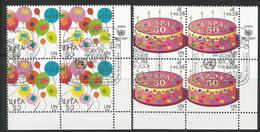 UNO-Wien, 2001, 342/43, 50 Jahre Postverwaltung Der Vereinten Nationen (UNPA).  Viererblock Mit RZf. Used First Day - Used Stamps