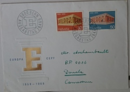 SUISSE Idée Européenne. Europa, Yvert N° 832/33 Sur Lettre Ayant Voyagée Avec Cachet  1er Jour  1969 - Europäischer Gedanke