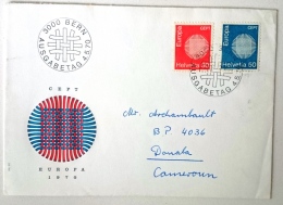 SUISSE Idée Européenne. Europa, Yvert N° 855/56 Sur Lettre Ayant Voyagée Avec Cachet  1er Jour  1970 - Europese Gedachte