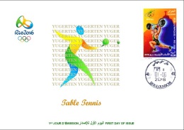 ALGERIE ALGERIA Philatelic Cover JO Rio 2016 Olympic Olympics Table Tennis Ping Pong - Verano 2016: Rio De Janeiro