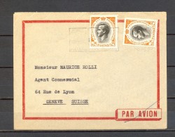 1962 , MONACO , SOBRE CIRCULADO A GINEBRA , RAINIERO III , MAT. CONMEMORATIVO - Storia Postale