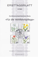 Germany Deutschland 1980-09 Fur Die Wohlfahrtspflege, Flower Flowers Flora, First Day Sheet, Canceled In Berlin - 1974-1980
