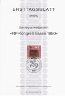 Germany Deutschland 1980-24 ETB ERSTTAGSBLATT "FIP-Kongress Essen" Horse Horses, First Day Sheet, Bonn - 1974-1980
