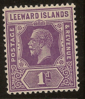 LEEWARD IS 1921 1d KGV SG 61 HM #UR274 - Leeward  Islands