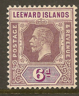LEEWARD IS 1921 6d KGV SG 72 HM #UR321 - Leeward  Islands