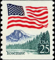 USA 1988 Flag Over Yosemite Coil Stamp Sc#2280 Post Nature Mount - Coils & Coil Singles