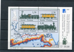 FINLANDE 1987 Y&T Bl 3** Trains Cote 18 - Blocks & Kleinbögen