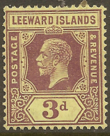 LEEWARD IS 1921 3d KGV SG 69 HM #UR312 - Leeward  Islands