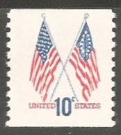 1973 USA 50 And 13 Star Flags Coil Stamp #1519 Flag History Post - Rollenmarken