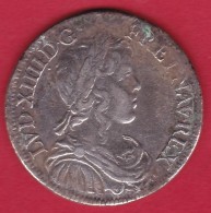 France - Louis XIIII - 1/2 Ecu Argent 1648 A - 1643-1715 Luigi XIV El Re Sole