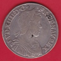 France - Louis XIIII - 1/2 Ecu Argent 1649 B - 1643-1715 Louis XIV Le Grand