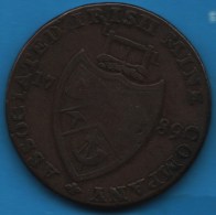 UK Cronebane Wicklow Lodge Irish Mine Co. Bishop Blaze Halfpenny 1789  TOKEN - Monétaires/De Nécessité