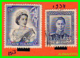 NEW ZELANDA  ( OCEANIA ) 2 SELLOS AÑO 1938- 53 - Gebraucht