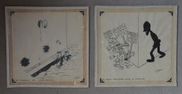 Deux Dessins Originaux, Signés En Bas à Droite. Dessins Satiriques Mettant En Scène Des Officiers De La Marine Française - Disegni Originali