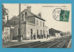 CPA Chemin De Fer La Gare De COUHE-VERAC 86 - Couhe