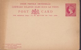 Leeward Islands Postal Stationery Ganzsache Entier One Penny Victoria Frageteil (Unused) - Leeward  Islands