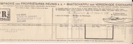 INSURANCE POLICY  FEE RECEIPT, REVENUE STAMP, 1929, BELGIUM - Banque & Assurance