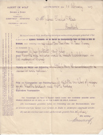 OFFICIAL LETTER FROM THE CHAMBER FOR GRAINS AND SEEDS-ANVERS, 1909, BELGIUM - Landwirtschaft