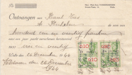 PROMISSORY NOTE, BANK, REVENUE STAMPS, 1944, BELGIUM - Bank En Verzekering