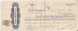 PROMISSORY NOTE, BANK, KING LEOPOLD II STAMPS, 1910, BELGIUM - Bank En Verzekering