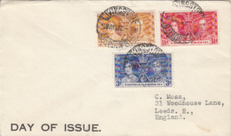 KING GEORGE VI AND QUEEN ELISABETH CORONATION, STAMPS ON COVER, 1937, NORTHERN RHODESIA - Noord-Rhodesië (...-1963)