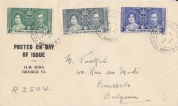 KING GEORGE VI AND QUEEN ELISABETH CORONATION, STAMPS ON REGISTERED COVER, 1937, NORTHERN RHODESIA - Rodesia Del Norte (...-1963)