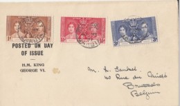 KING GEORGE VI AND QUEEN ELISABETH CORONATION, STAMPS ON COVER, 1937, GAMBIA - Gambia (...-1964)