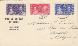 KING GEORGE VI AND QUEEN ELISABETH CORONATION, STAMPS ON COVER, 1937, GILBERT & ELLICE ISLANDS - Îles Gilbert Et Ellice (...-1979)