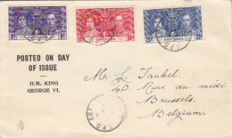 KING GEORGE VI AND QUEEN ELISABETH CORONATION, STAMPS ON COVER, 1937, GRENADA - Grenada (...-1974)