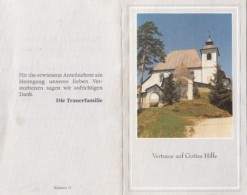 CPA FUNERALS, DEATH ANNOUNCEMENT, CHURCH, 2 PARTS FOLDED - Funérailles