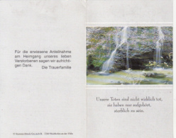 CPA FUNERALS, DEATH ANNOUNCEMENT, WATERFALL, 2 PARTS FOLDED - Funérailles