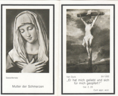 CPA FUNERALS, DEATH ANNOUNCEMENT, JESUS CRUCIFIED, VIRGIN MARY, 2 PARTS FOLDED - Funérailles